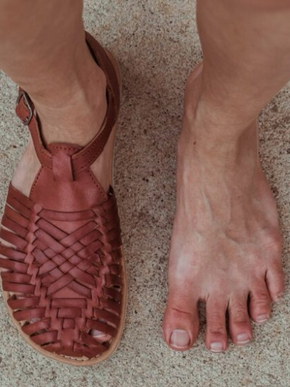 Woven Leather Barefoot Huarache Sandals